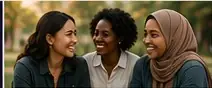 Multicultural women connecting in community