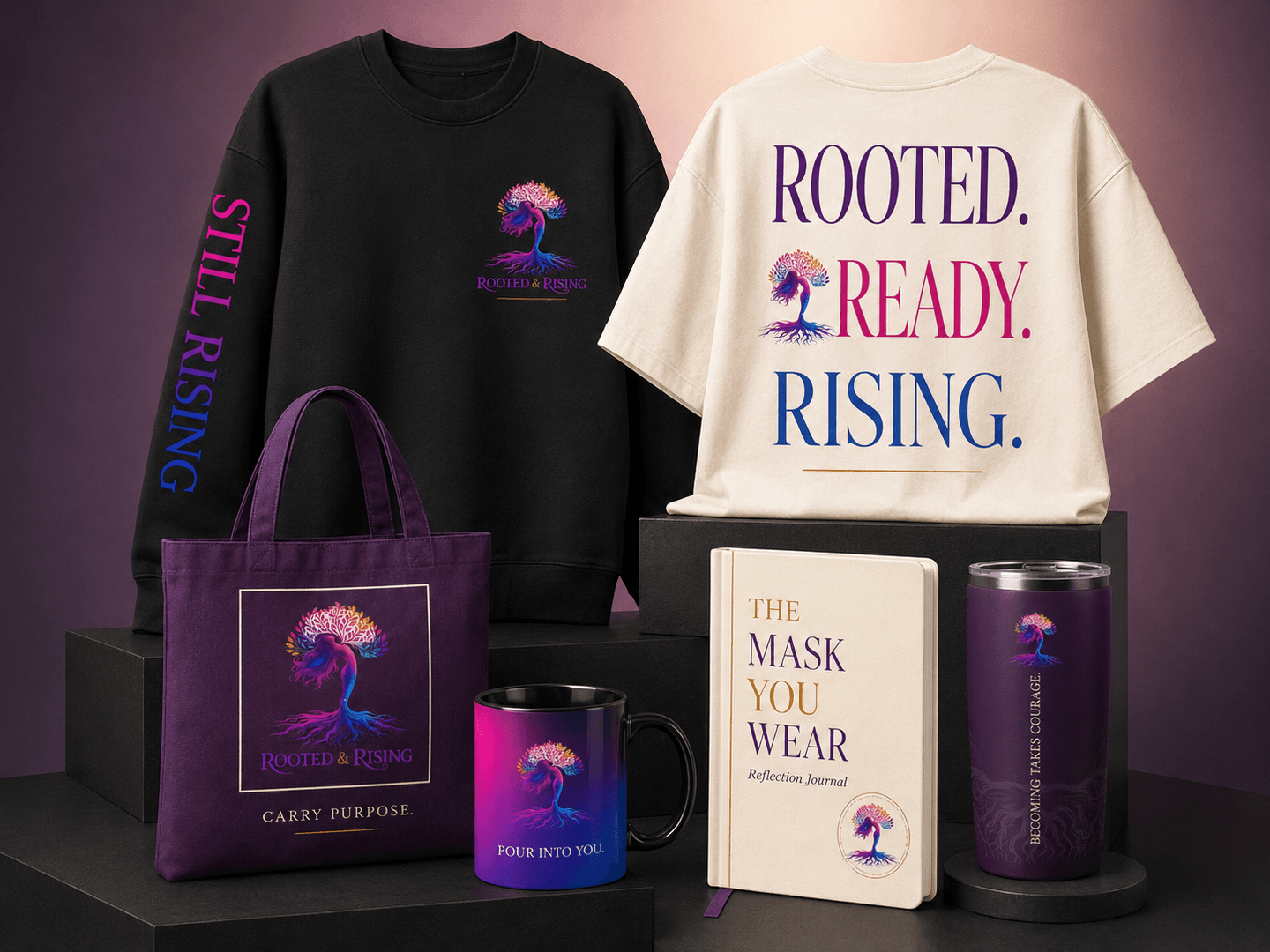 Rooted and Rising signature merchandise